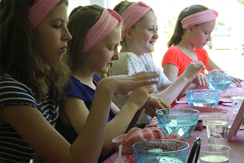 girls being pampered